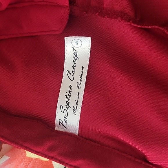 Perception Concept Ruffled, Button Up Red Blouse, Size: S - Picture 6 of 6